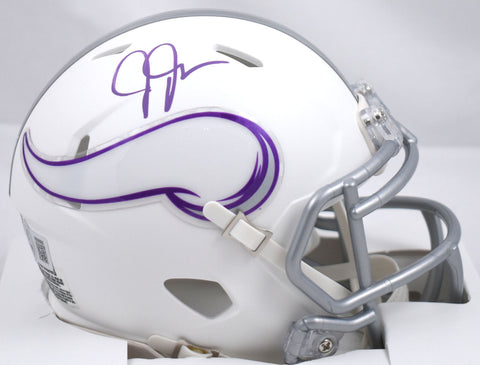 Justin Jefferson Signed Vikings Alternate 2024 Speed Mini Helmet- Beckett W Holo