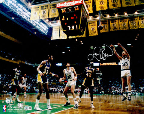 LARRY BIRD AUTOGRAPHED 16X20 PHOTO BOSTON CELTICS BECKETT BAS WITNESS 232710