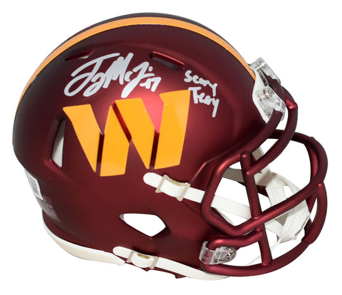 TERRY McLAURIN SIGNED WASHINGTON COMMANDERS SPEED MINI HELMET W/ SCARY TERRY