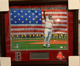 David Ortiz Signed Autographed 16x20 Photo Custom Framed to 20x24 JSA