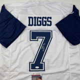 Autographed/Signed Trevon Diggs Dallas Color Rush White Football Jersey JSA COA