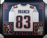 DEION BRANCH (Patriots white SKYLINE) Signed Autographed Framed Jersey JSA