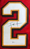 Frank Gore Autographed Red W/ Black & Gold Pro Style Jersey- Beckett W *Black