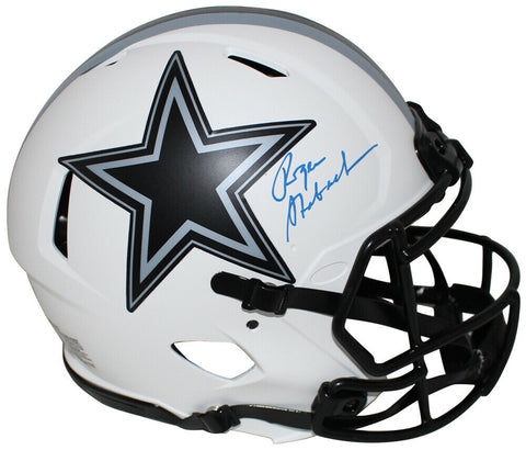 Roger Staubach Autographed Dallas Cowboys Authentic Lunar Helmet BAS 32789