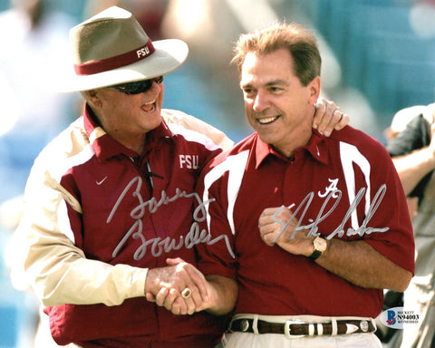 Bobby Bowden Nick Saban Signed FSUSeminoles Alabama Crimson Tide 8x10 Beckett