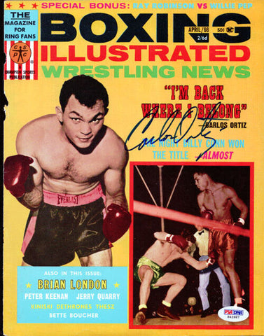 Carlos Ortiz Autographed Boxing Illustrated Magazine Cover PSA/DNA #S42987