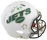 Jets Keyshawn Johnson Signed Flat White Full Size Speed Proline Helmet JSA Wit