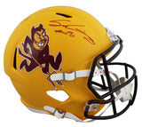 Arizona State Sam Leavitt Signed Sparky Full Size Speed Rep Helmet W/ Case BAS W