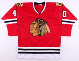 Darren Pang Signed Blackhawks Jersey (Beckett) Chicago Goalie (1984-1989)