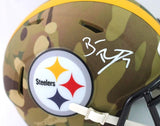 Ben Roethlisberger Signed Steelers Camo Speed Mini Helmet - Fanatics Auth *White