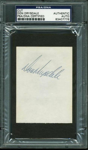 Dodgers Don Drysdale Authentic Signed 2.75X3.75 Cut Autographed PSA/DNA Slabbed