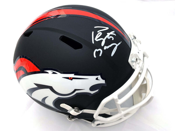 Peyton Manning Autographed Denver Broncos Flat Black Replica Helmet Fanatics