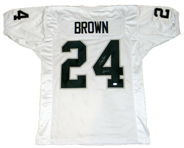 WILLIE BROWN AUTOGRAPHED SIGNED OAKLAND RAIDERS #24 WHITE JERSEY JSA