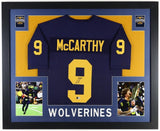 J.J. McCarthy Signed Michigan Wolverines 35"x43" Framed Jersey (Beckett) 2023 QB