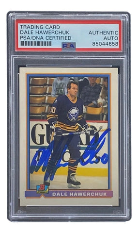 Dale Hawerchuk Signed 1991 Topps #31 Buffalo Sabres Hockey Card PSA/DNA