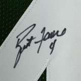 Framed Autographed/Signed Brett Favre 35x39 Green Bay Green Jersey JSA COA