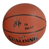 Nikola Vucevic Signed Spaulding NBA Basketball Inscribed "Go Bulls" (PSA)