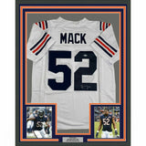 FRAMED Autographed/Signed KHALIL MACK 33x42 Chicago Retro White Jersey BAS COA