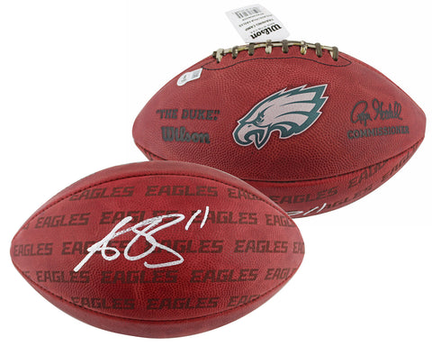 Eagles A.J. Brown Signed Wilson "The Duke" Team Showcase Football BAS Witnessed