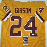 Autographed/Signed ANTONIO GIBSON Washington Yellow Football Jersey JSA COA Auto