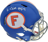 KYLE PITTS AUTO FLORIDA FLAT MATTE BLUE FULL SIZE SPEED HELMET BECKETT 194416