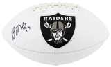 Raiders Davante Adams Signed White Panel Logo Football W/ Case BAS Witnessed