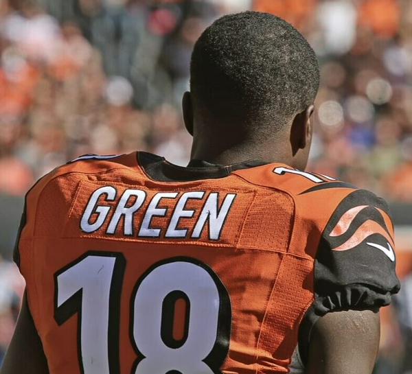 A J GREEN AUTOGRAPHED CINCINNATI BENGALS THROWBACK JERSEY JSA