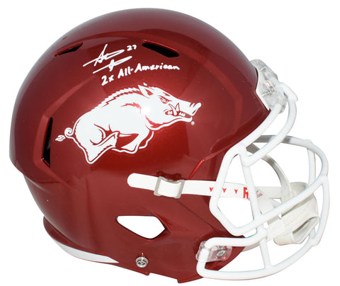 STEVE ATWATER SIGNED ARKANSAS RAZORBACKS FULL SIZE SPEED HELMET BECKETT