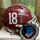 DEVONTA SMITH AUTOGRAPHED SIGNED ALABAMA CRIMSON TIDE MINI HELMET BECKETT EAGLES