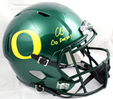 Christian Gonzalez Signed Oregon Ducks F/S Speed Helmet w/Go Ducks! - Beckett W