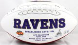 Ed Reed Ray Lewis Autographed Baltimore Ravens Logo Football-Beckett W Hologram