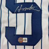 Autographed/Signed Hideki Matsui New York Pinstripe Jersey Beckett BAS COA