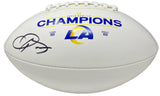 ODELL BECKHAM Jr. Autographed Rams SB LVI White Panel Football FANATICS