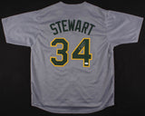 Dave Stewart Signed Oakland Athletics Gray Jersey (JSA COA) 3xWorld Series Champ