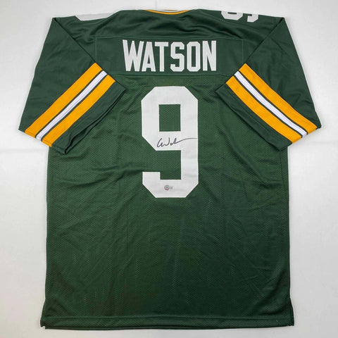 Autographed/Signed Christian Watson Green Bay Green Jersey Beckett BAS COA