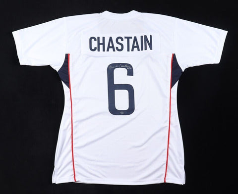 Brandi Chastain Signed Team USA Women Soccer Jersey (Schwartz) 2xWorld Cup Champ