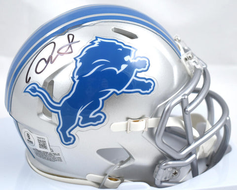 David Montgomery Autographed Detroit Lions Speed Mini Helmet-Beckett W Hologram