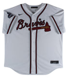 Braves Freddie Freeman Signed White Nike Jersey w/ 2021 World Series Patch JSA