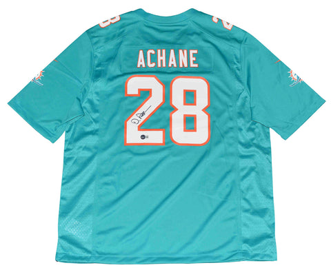 DE'VON ACHANE SIGNED AUTOGRAPHED MIAMI DOLPHINS #28 NIKE JERSEY BECKETT