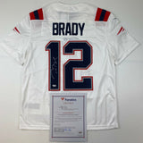 Autographed/Signed Tom Brady Patriots White Authentic Nike Jersey Fanatics COA