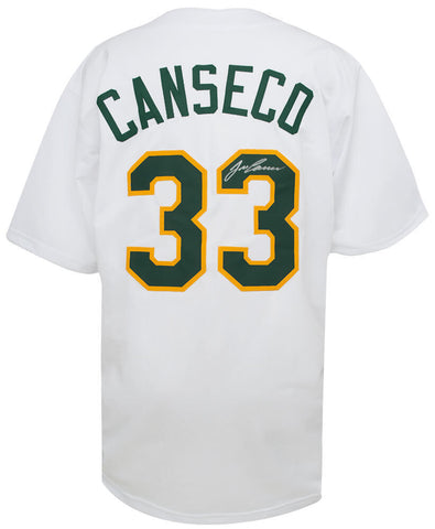 Jose Canseco (ATHLETICS) Signed White Custom Baseball Jersey - (SCHWARTZ COA)