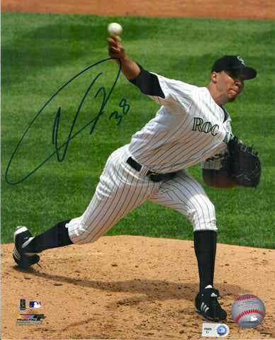 Ubaldo Jimenez Autographed/Signed Colorado Rockies 8x10 Photo 11812