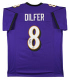 Trent Dilfer Authentic Signed Purple Pro Style Jersey Autographed BAS Witnessed