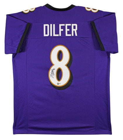 Trent Dilfer Authentic Signed Purple Pro Style Jersey Autographed BAS Witnessed