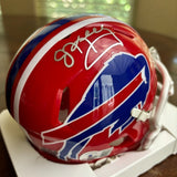 JIM KELLY SIGNED AUTOGRAPHED BUFFALO BILLS RED MINI HELMET BECKETT