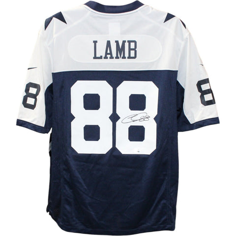 CeeDee Lamb Autographed Dallas Cowboys Blue Nike Jersey FAN 40427