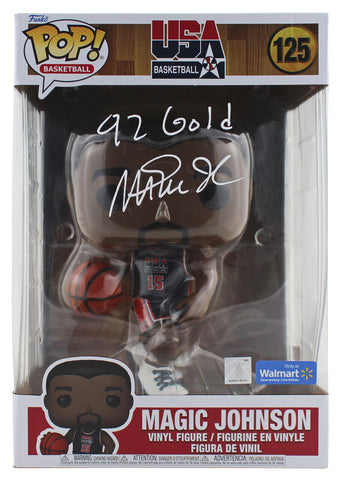 Magic Johnson "92 Gold" Signed 10" USA Basketball #125 Funko Pop Figure BAS 2