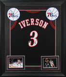 Allen Iverson Authentic Signed The Answer Black Pro Style Framed Jersey BAS