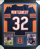 DAVID MONTGOMERY (Bears navy TOWER) Signed Autographed Framed Jersey Beckett