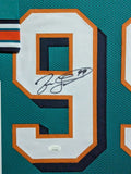 FRAMED MIAMI DOLPHINS JASON TAYLOR AUTOGRAPHED SIGNED JERSEY JSA COA